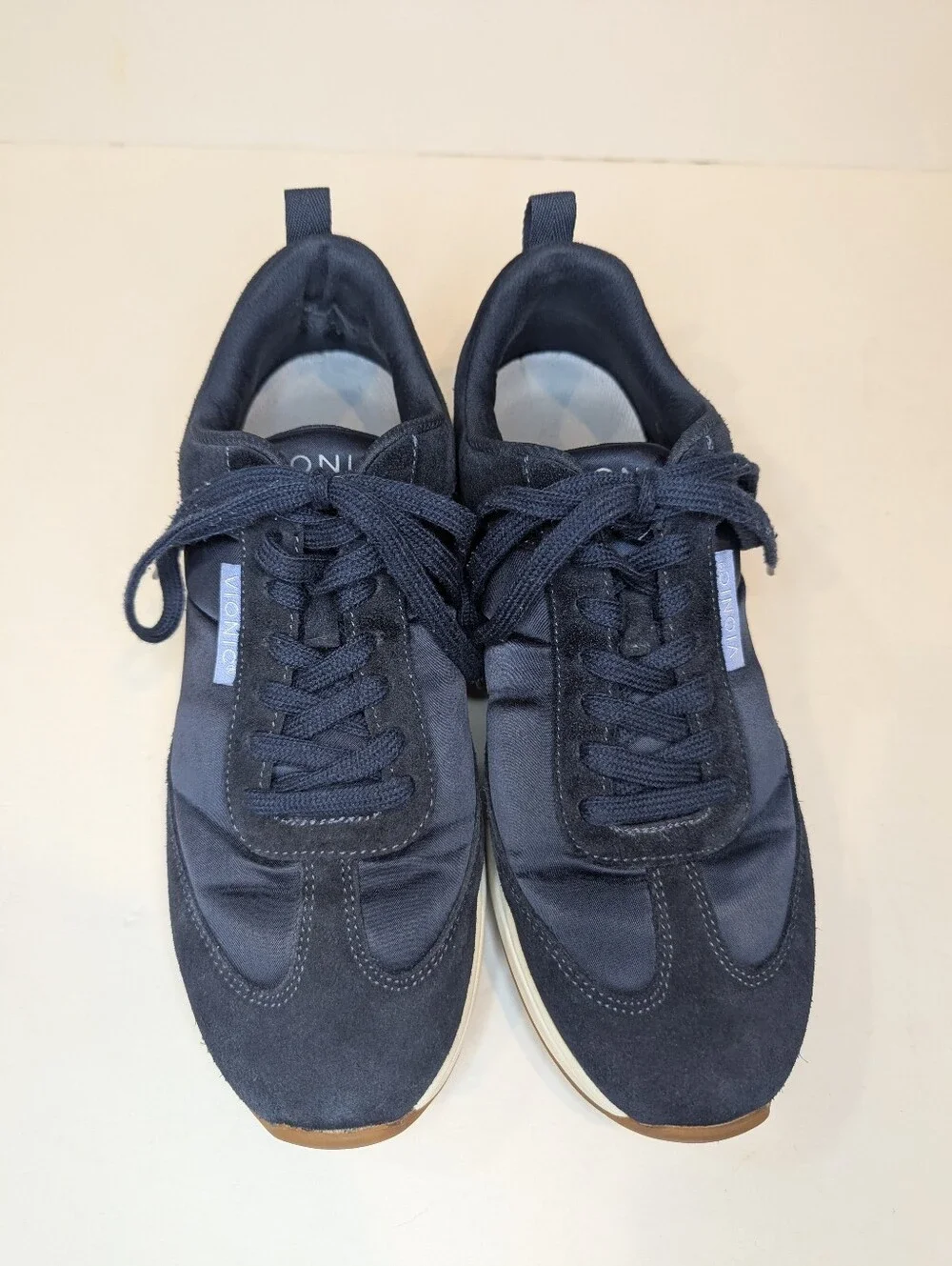Vionic Breilyn Navy Blue Suede And Fabric Comfort Sneakers Women's Size 10